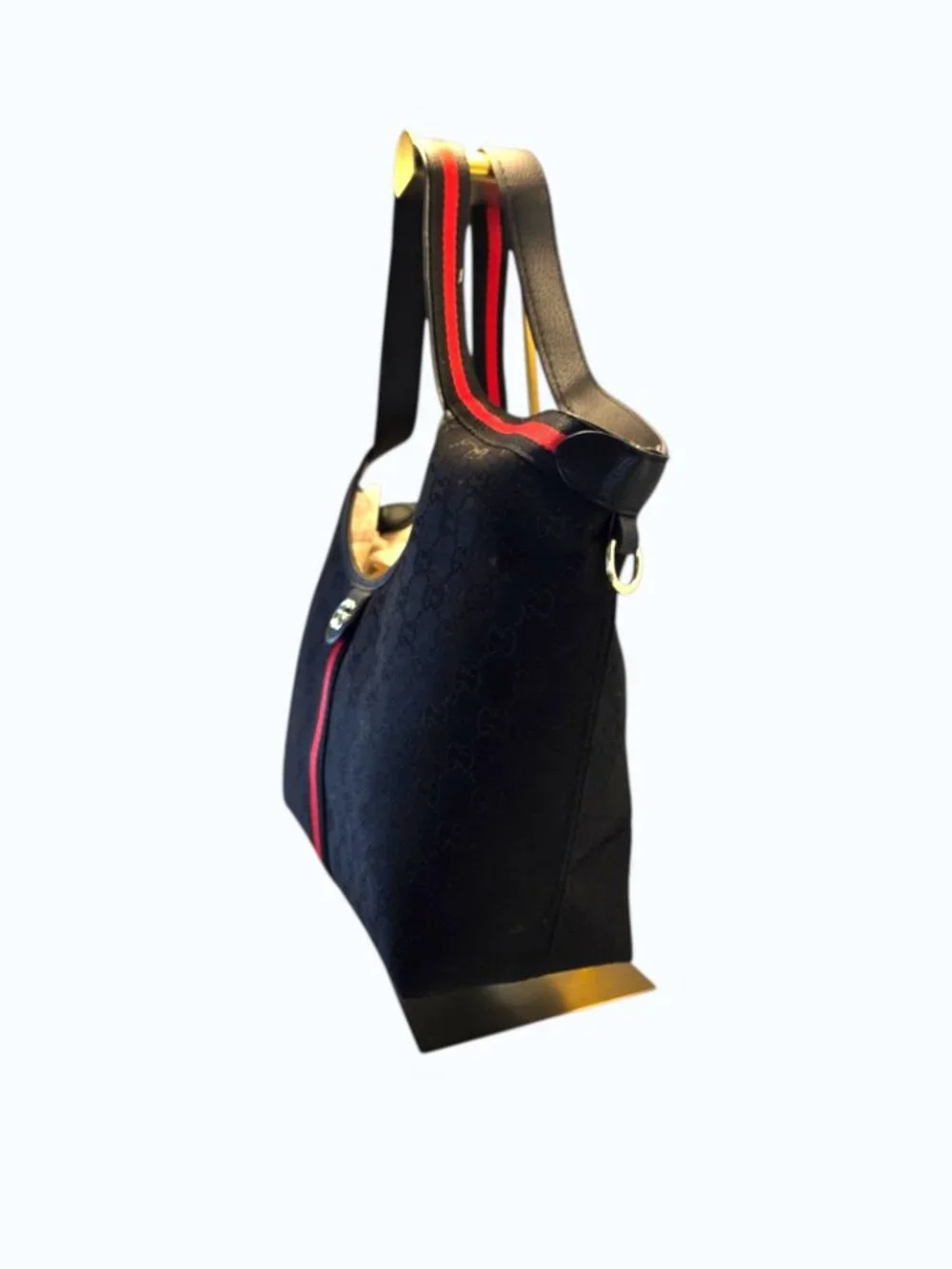 SALE!! Spacious Black Fabric Hobo/Tote with Red and Black Accents NWOT